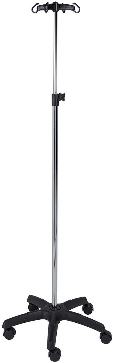 Stojak do kroplówki, pomp lub sterowników z regulacją wysokości - solidna konstrukcja, łatwe przemieszczanie