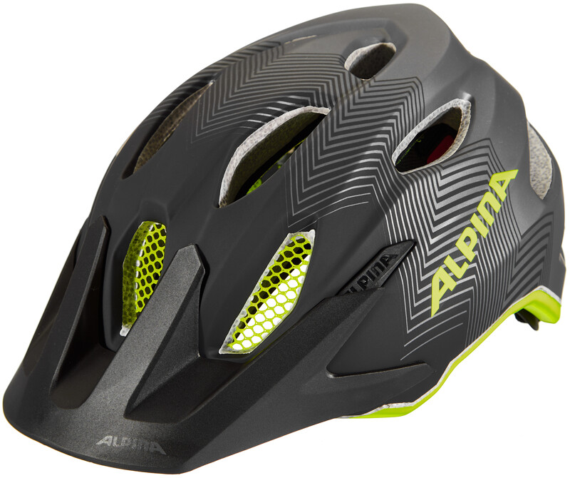 Alpina Sport dziecięcy młodzieżowy kask rowerowy Carapax JR. Black-Neon-Yellow 51-56 cm (A9702132)