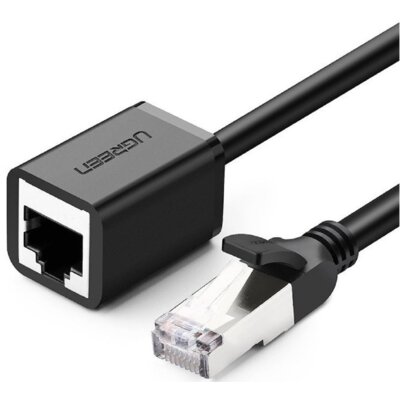 Ugreen Kabel sieciowy UGREEN przedłużacz Ethernet RJ45 Cat 6 FTP z metalową wtyczną 1m czarny UGR260BLK