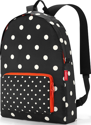 Plecak Mini Maxi Rucksack w kropki czarno-czerwony