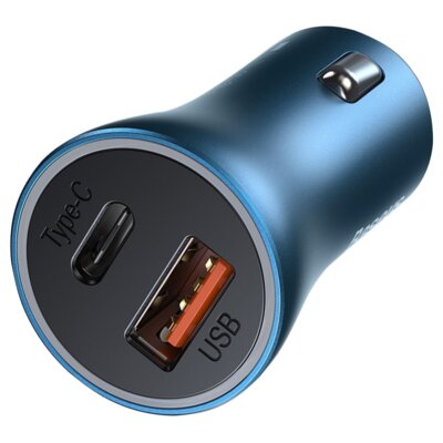 Baseus Baseus Golden Contactor Pro | Ładowarka samochodowa USB USB-C Power Delivery Quick Charge 4.0 Samsung AFC Huawei SCP 40W do iPhone 12 CCJD-03