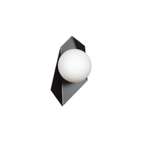 Emibig Lighting czarna lampa ścienna z białym kloszem DRIFTON 1 BLACK 636/K1