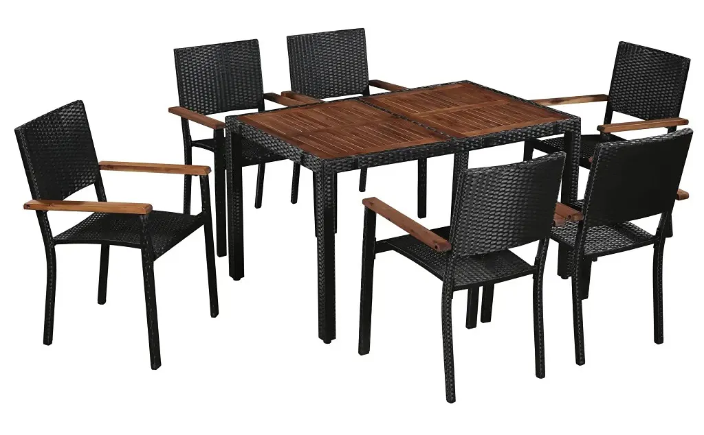 Zestaw czarno-brązowych mebli ogrodowych H8-F19