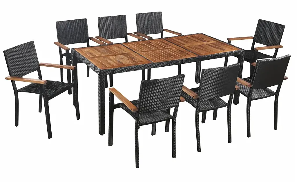 Zestaw czarno-brązowych mebli ogrodowych L4-K13