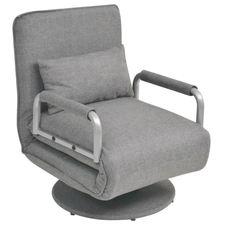 Jasnoszary fotel rozkładany L8-N59