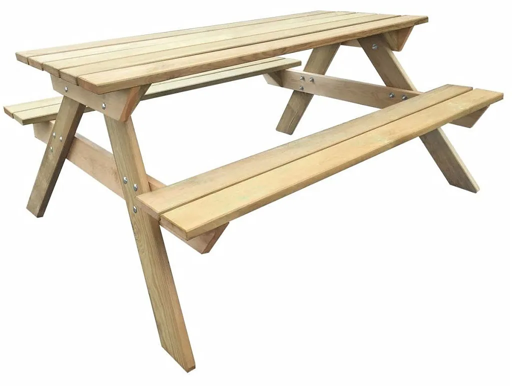 Drewniany stół ogrodowy z dwoma ławkami S0-S66