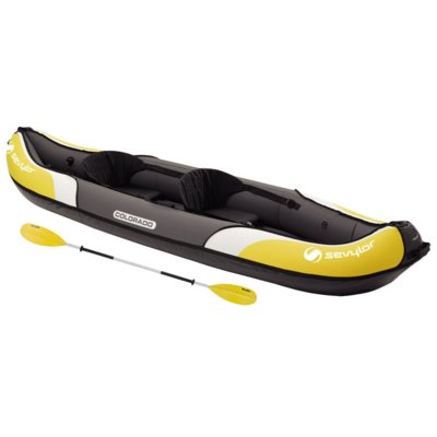 Sevylor Sportowy Colorado Kit - 2Osobowy Kajak (Z Wiosłem, Pompą Nożną, Rozmiar 331 X 88Cm, Pojemność 200 Kg), Ciężar 14,7 Kg