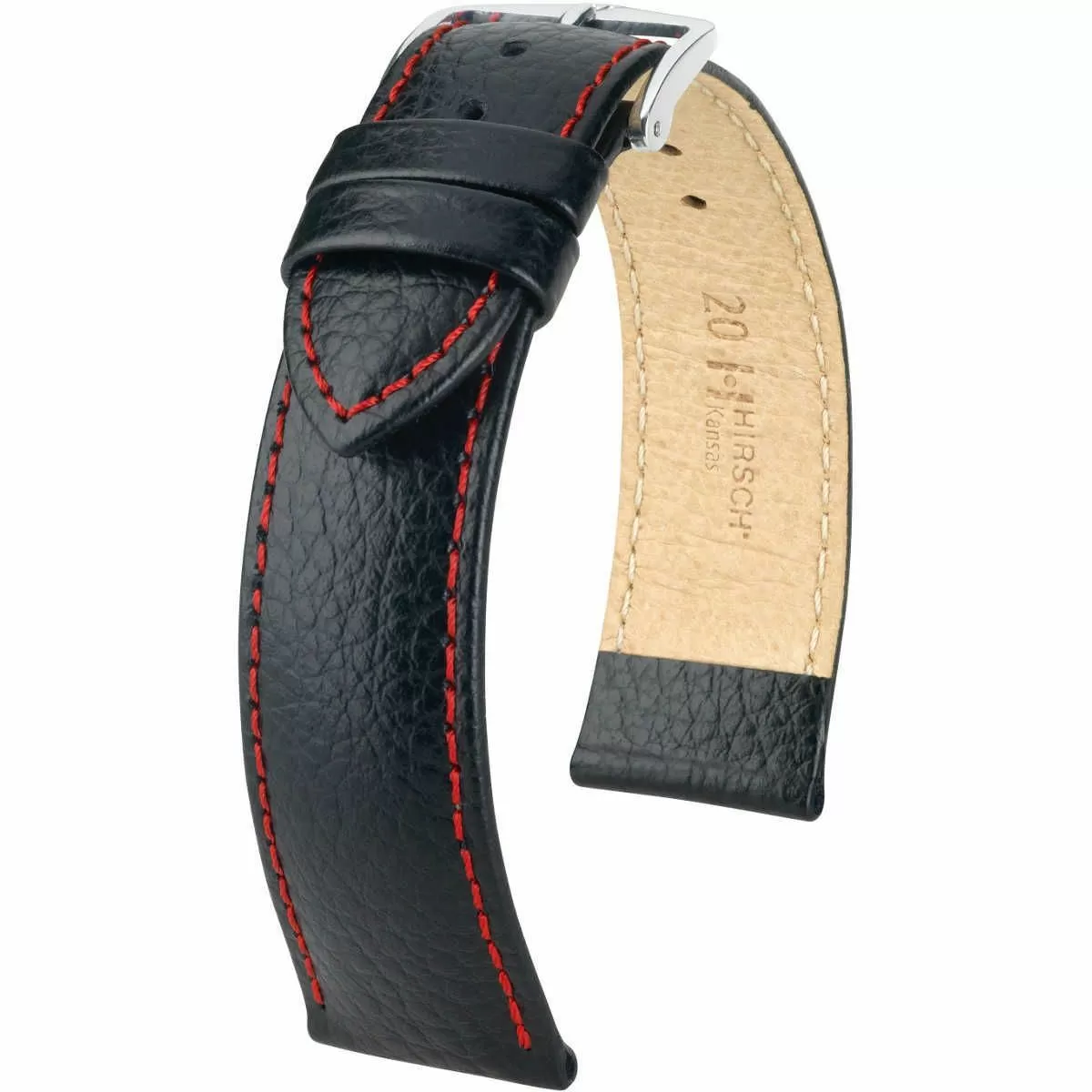 Czarny pasek skórzany 22 mm HIRSCH Kansas 01502051-2-22 (L) RATY | GRATIS WYSYŁKA | GRATIS ZWROT DO  1 ROKU | 100% ORYGINAŁ!!