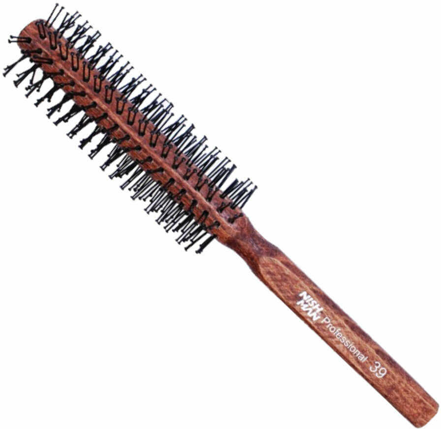 Nishman Nishman Szczotka okrągła do włosów z drewnianym korpusem 39mm 16565