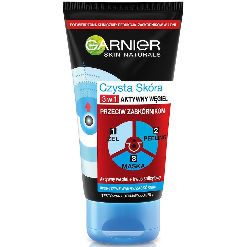 Garnier Garnier Czysta Skóra Aktywny Węgiel żel myjący do twarzy 3w1 150ml