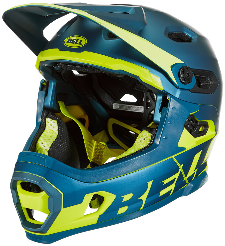 Bell Super DH MIPS Kask rowerowy, matte/gloss blue/hi-viz L 58-62cm 2020 Kaski Fullface i Downhill 210178-051