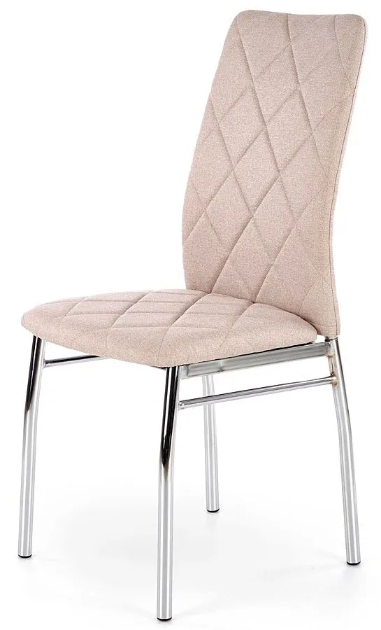 Beżowe Tapicerowane Metalowe Krzesło Pikowane P2-S27