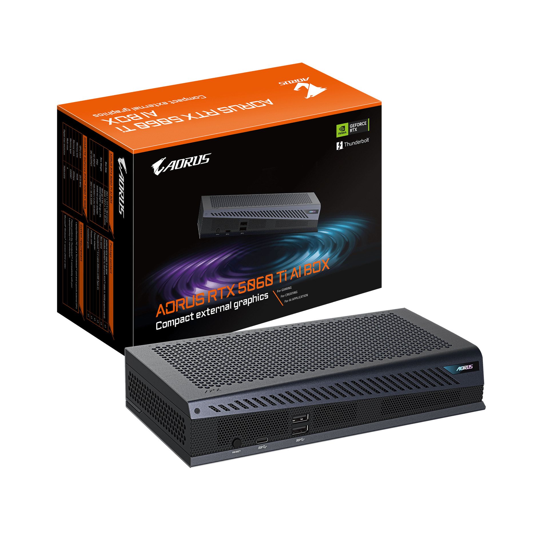 GIGABYTE AORUS RTX 5060 Ti AI BOX 16GB GDDR7 GV-N506TIXEB-16GD