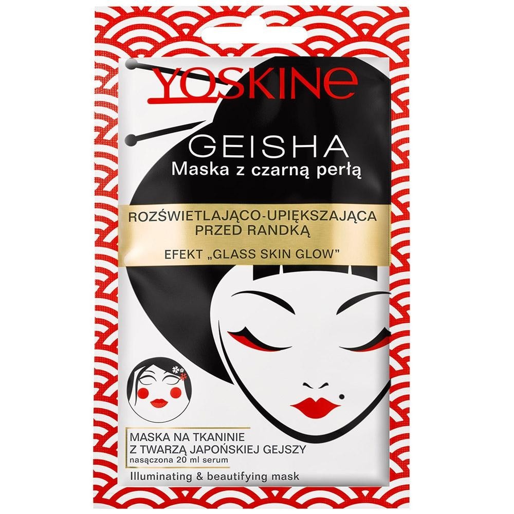 Yoskine Yoskine Geisha Mask Maska z czarną perłą rozświetlająco-upiększająca