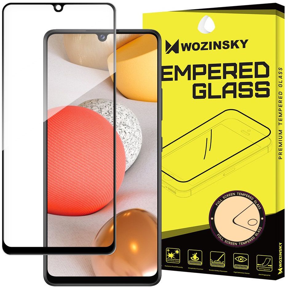 Wozinsky super wytrzymałe szkło hartowane Full Glue na cały ekran z ramką Case Friendly Samsung Galaxy A42 5G czarny