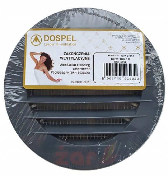 Dospel Kratka wentylacyjna KRO 100 Grafit 007-4309