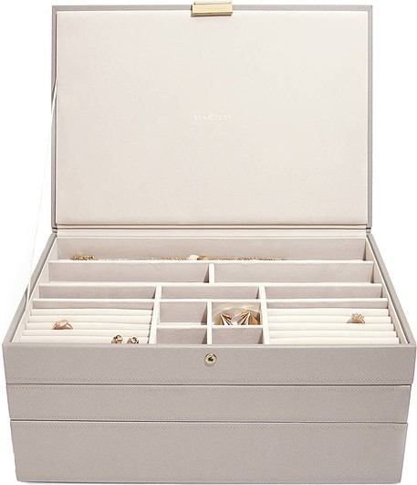Szkatułka na biżuterię Stackers potrójna supersize taupe