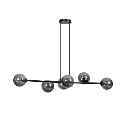 ROSSI 6 BL BLACK STRIPE lampa sufitowa wisząca czarna szklane klosze DESIGN