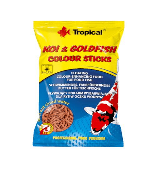 Tropical Koi & GoldFish Colour Sticks pokarm wybarwiający w pałeczkach dla ryb stawowych worek 1l/90g