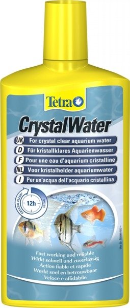 Tetra CrystalWater (do krystalicznie czystej wody do akwariów, oczyszczacz wody przeciw zmętnieniom, wiąże cząsteczki unoszące), różne rozmiary, 500 ml