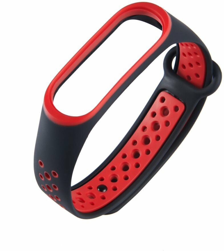 Hurtel Zamienna silikonowa opaska pasek do Xiaomi Mi Band 4 / Mi Band 3 Dots czarno-czerwony