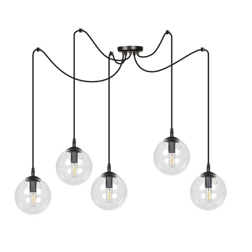 Emibig GIGI 5 BL TRANSPARENT 936/5 lampa wisząca 5x40W/E14 IP20 936/5