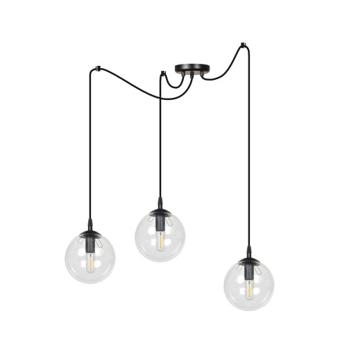 Emibig GIGI 3 BL TRANSPARENT 936/3 lampa wisząca 3x40W/E14 IP20 936/3