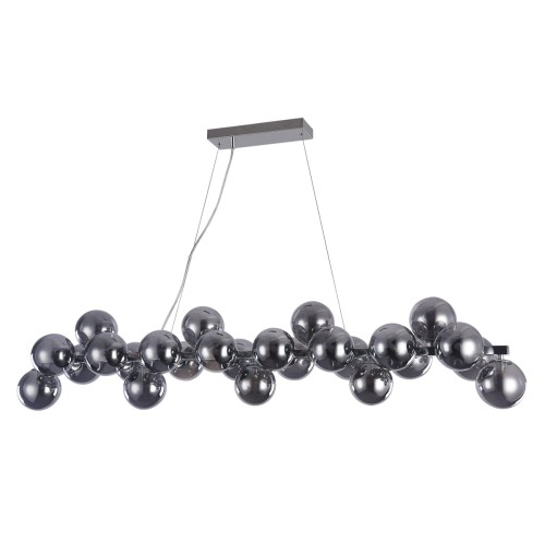 Italux Wisząca LAMPA loftowa CABELLA PND-5252-A-25-CH+SMK szklana OPRAWA molekuły ZWIS kule balls bubbles chrom przydymiony PND-5252-A-25-CH+SMK