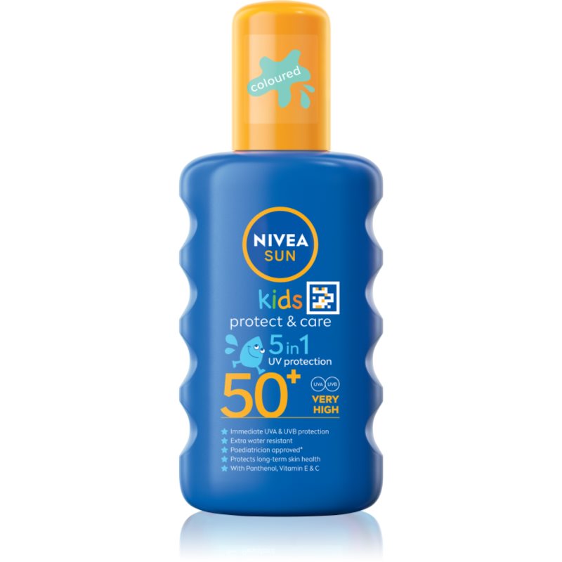 Nivea Sun Kids kolorowy spray do opalania dla dzieci SPF 50+ 200 ml