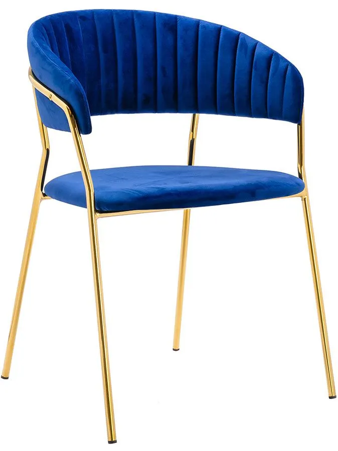 Krzesło ciemnoniebieskie w stylu glamour R5-A89