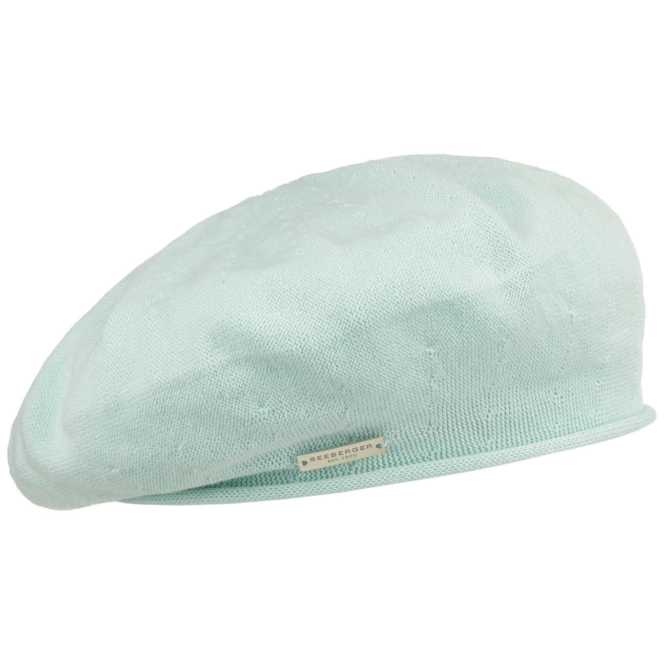 Czapka Baskijska Cotton by Seeberger, jasnoniebieski, One Size