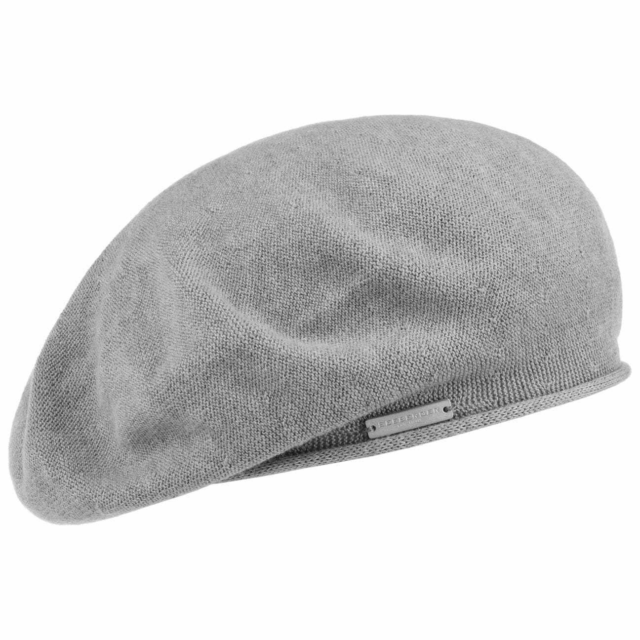 Czapka Baskijska Cotton by Seeberger, jasnoszary, One Size