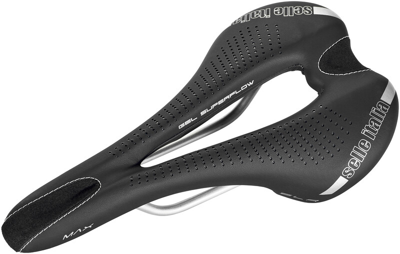 Selle ITALIA Siodło ITALIA MAX SLR GEL SUPERFLOW L (id match - L3) TI 316 Tube 7, fibra-tek, 280g czarne (NEW) A-SIT-044H901IKC001