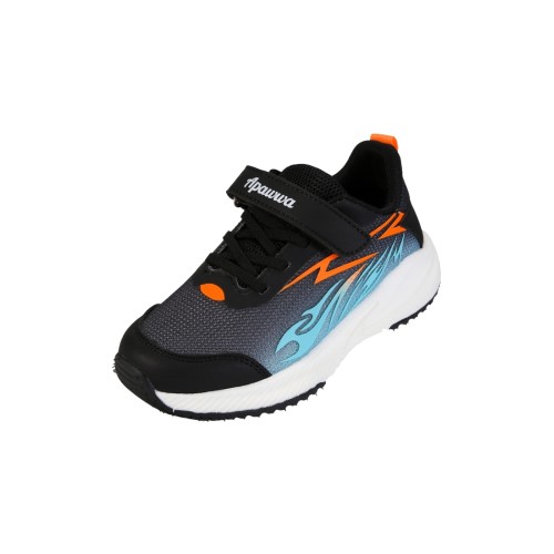 Buty dziecięce sportowe Apawwa na rzep G1856P czarno pomarańczowe