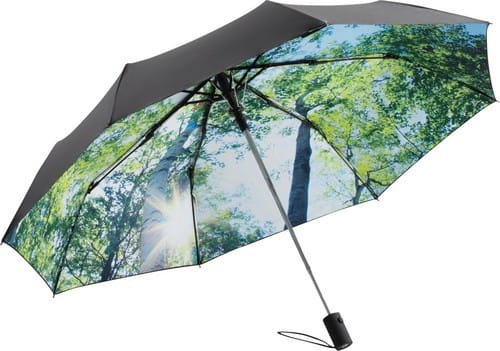 Parasol z wewnętrznym nadrukiem lasu i filtrem UPF