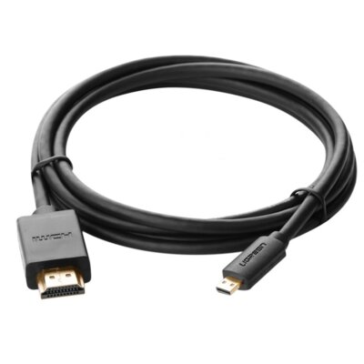 UGREEN kabel High Speed z Ethernetem, micro HDMI (typ D) na HDMI (typ A), pozłacane końcówki, obsługuje 3D i rozdzielczość 4K oraz Audio Return, odpowiedni do Kindle, Kindle Fire HD, komputerów, table 30103