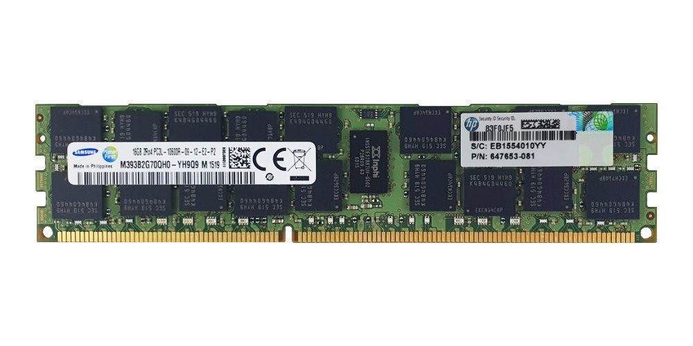 Pamięć RAM 1x 16GB Samsung ECC REGISTERED DDR3  1333MHz PC3-10600 RDIMM | M393B2G70QH0-YH9