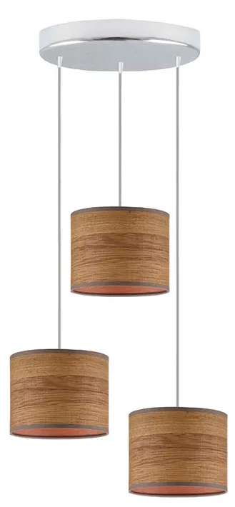 Żyrandol z trzema abażurami na chromowanym stelażu - L7-M27