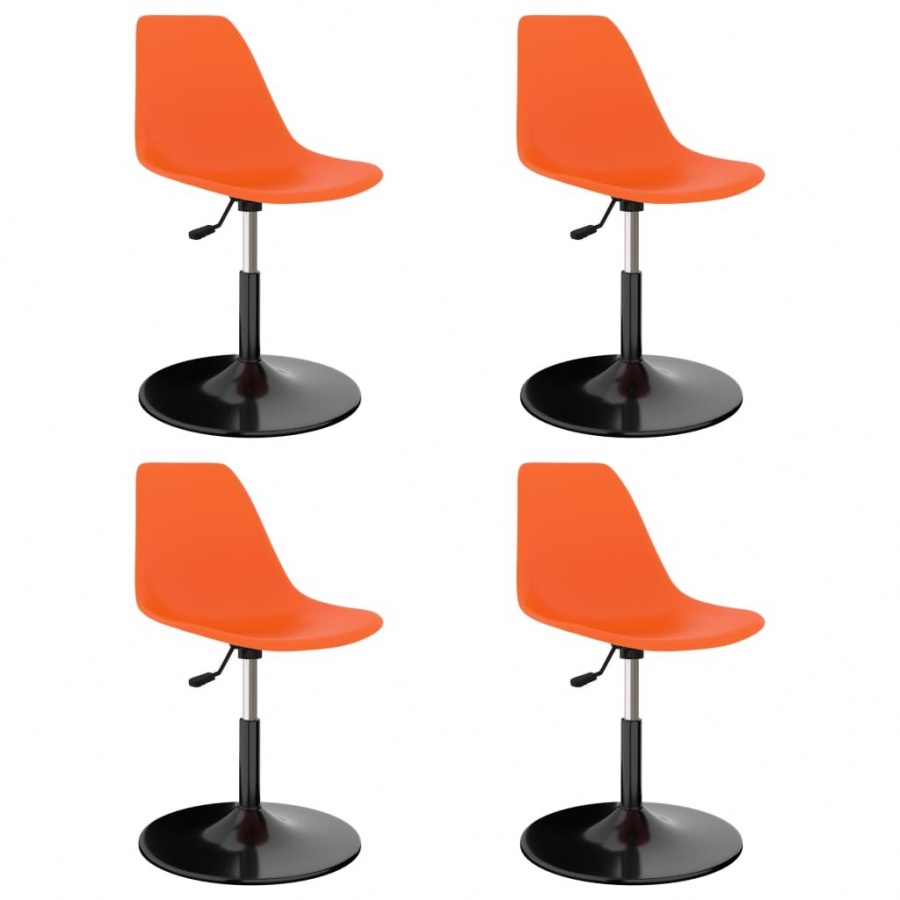 vidaXL Obrotowe krzesła stołowe, 4 szt., pomarańczowe, PP