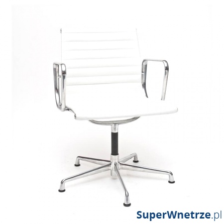Krzesło biurowe skórzane białe chrom kod: 5902385708869 + Sprawdź na SuperWnetrze.pl