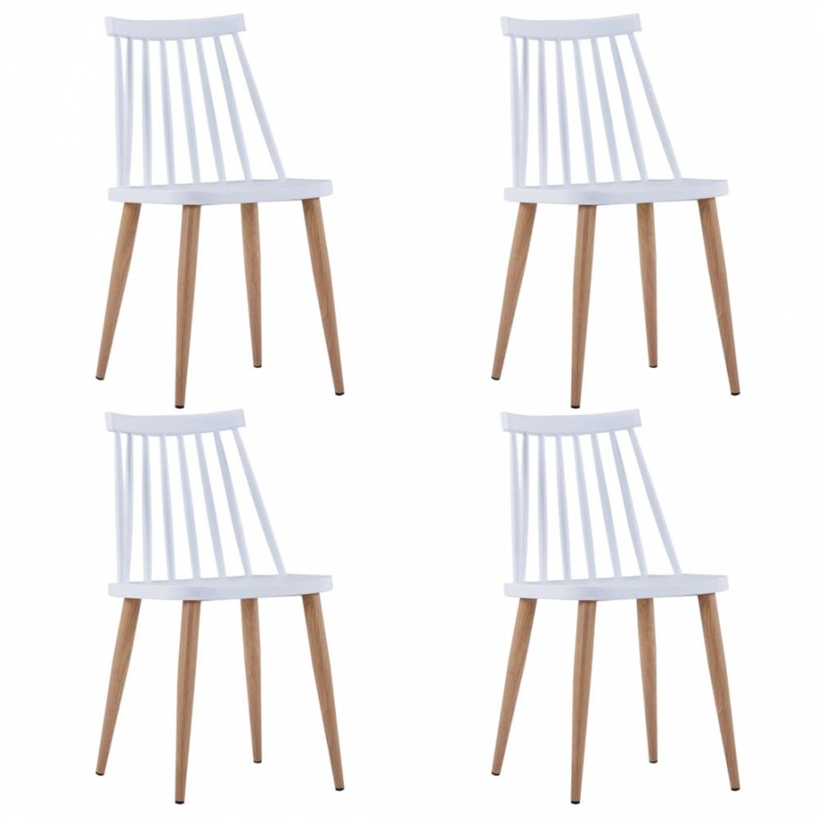 vidaXL Krzesła jadalniane, 4 szt., białe, plastik