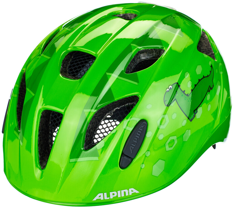 Alpina Ximo Flash kask rowerowy dziecięcy - Green Dino, 49-54 cm (A9710271)