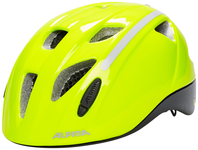 Alpina Ximo Flash kask rowerowy dla dzieci, żółty 9710140_Be Visible Reflective_47-51