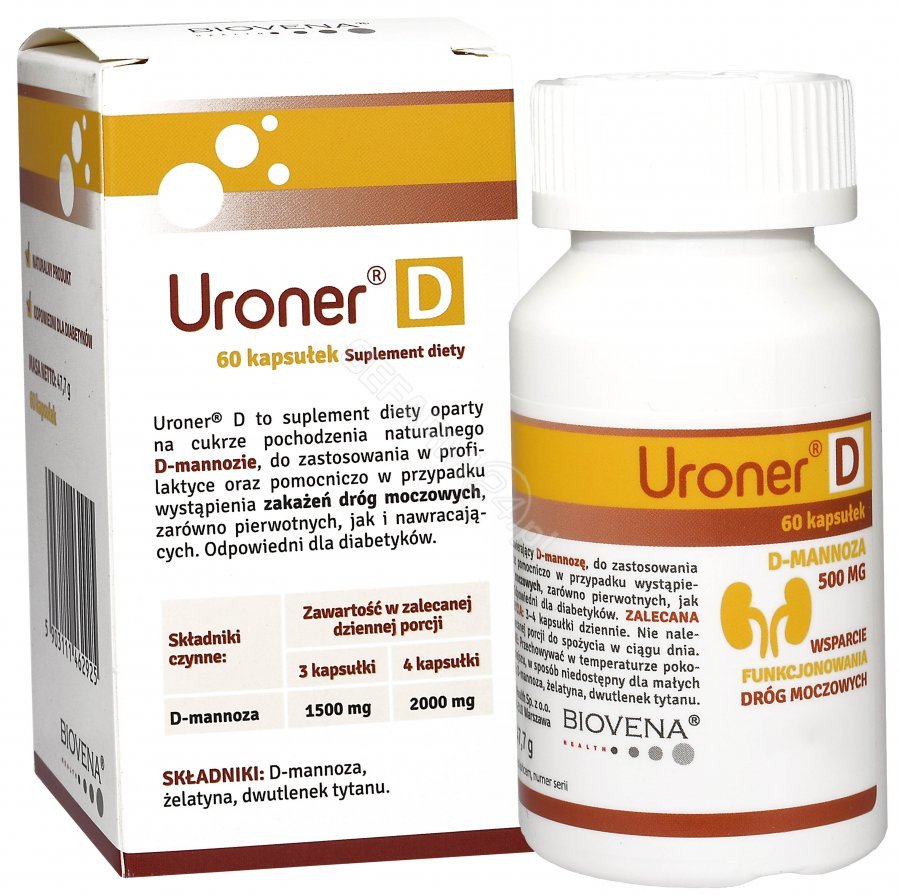 Biovena Health Uroner D- mannoza wsparcie dróg moczowych 60 kapsułek