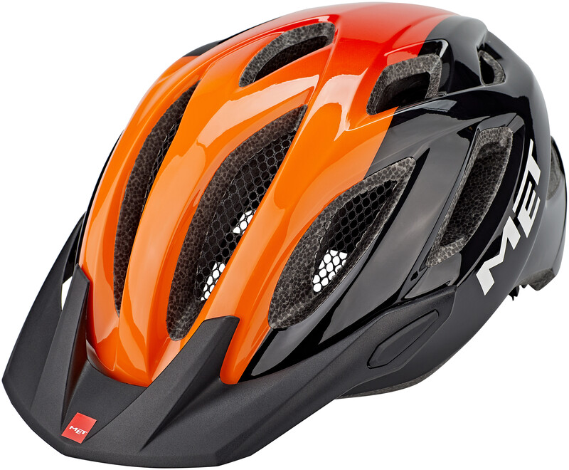 MET Crossover Kask rowerowy, black/orange glossy M | 52-59cm 2021 Kaski miejskie i trekkingowe 57001330