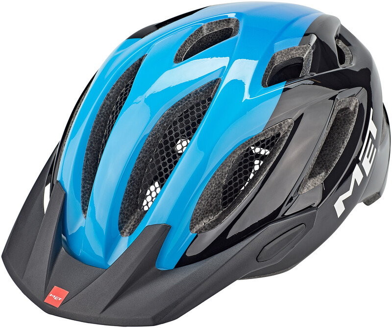 MET Crossover Kask rowerowy, black/cyan glossy M | 52-59cm 2021 Kaski miejskie i trekkingowe 57001328
