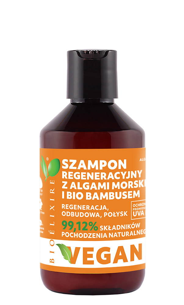 Bioelixire Vegan szampon regeneracyjny z bio bambusem i algami morskimi 300ml