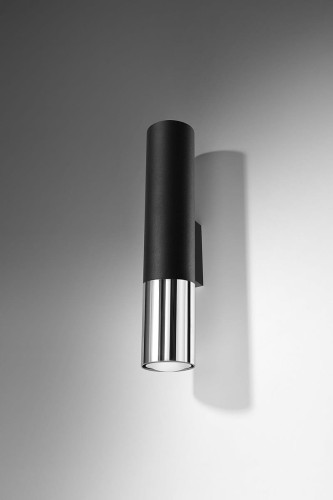 Sollux Lighting Kinkiet LOOPEZ czarny/chrom OCEAN GREEN