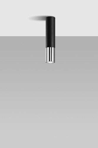 Sollux Lighting Plafon LOOPEZ czarny/chrom