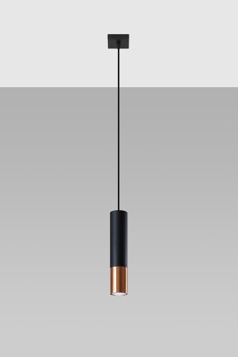Sollux Lighting Lampa wisząca LOOPEZ 1 czarny/miedź